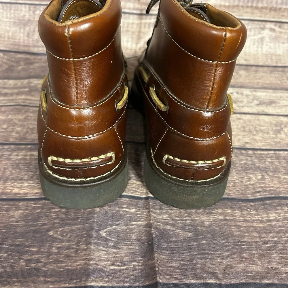J. Crew Mens Manchester Brown Leather Lace Up Chukka Boots BS116 Size 7.5 Preppy